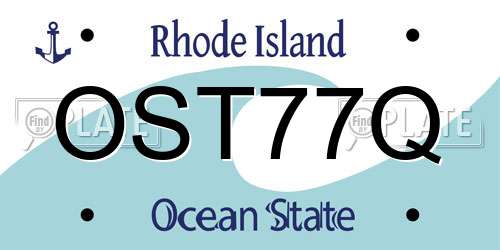OST77Q Rhode Island License Plate