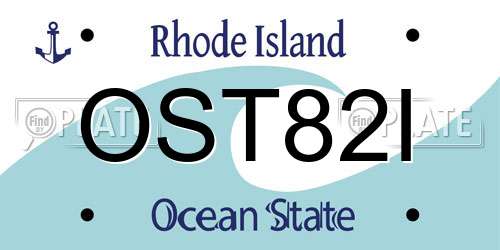 OST82I Rhode Island License Plate