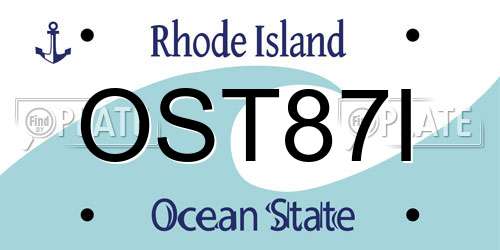 OST87I Rhode Island License Plate