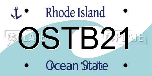 OSTB21 Rhode Island License Plate