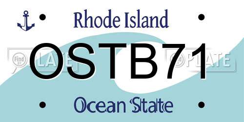OSTB71 Rhode Island License Plate
