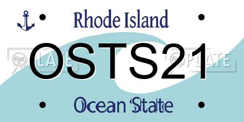OSTS21 Rhode Island License Plate