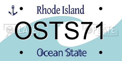 OSTS71 Rhode Island License Plate