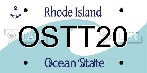 OSTT20 Rhode Island License Plate