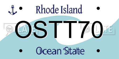 OSTT70 Rhode Island License Plate