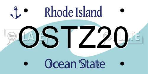 OSTZ20 Rhode Island License Plate
