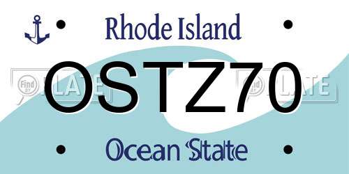 OSTZ70 Rhode Island License Plate