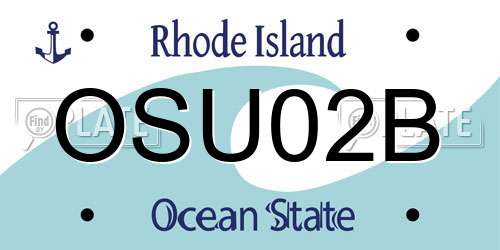 OSU02B Rhode Island License Plate