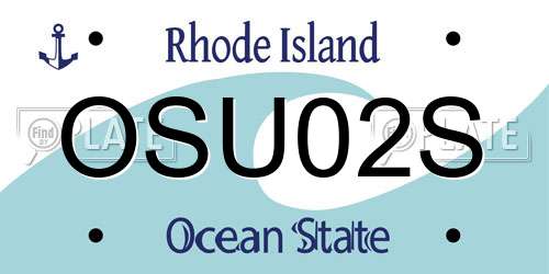 OSU02S Rhode Island License Plate