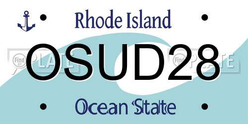 OSUD28 Rhode Island License Plate