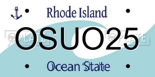 OSUO25 Rhode Island License Plate