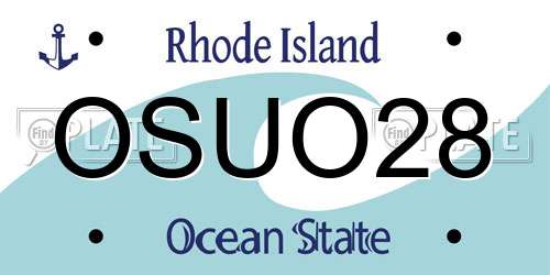 OSUO28 Rhode Island License Plate
