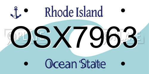 OSX7963 Rhode Island License Plate