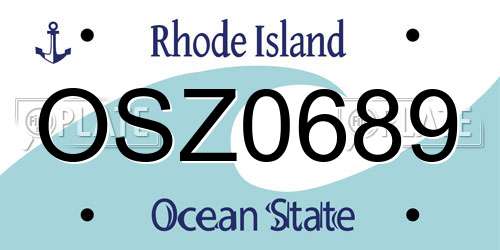 OSZ0689 Rhode Island License Plate