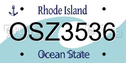 OSZ3536 Rhode Island License Plate