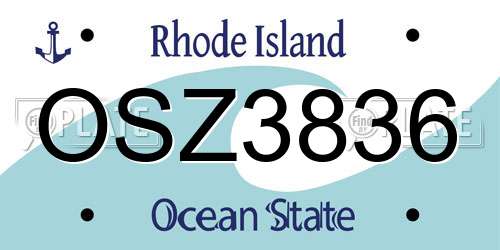 OSZ3836 Rhode Island License Plate