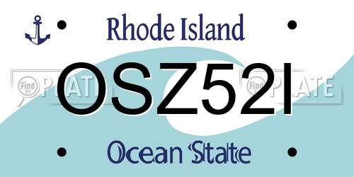 OSZ52I Rhode Island License Plate
