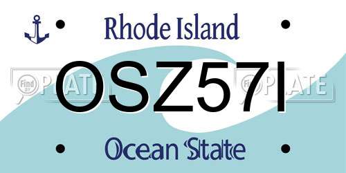 OSZ57I Rhode Island License Plate