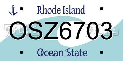 OSZ6703 Rhode Island License Plate