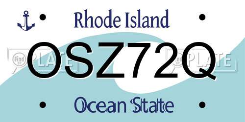OSZ72Q Rhode Island License Plate