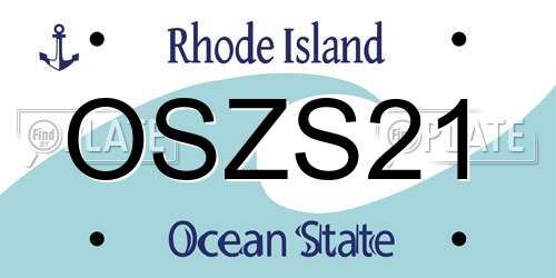 OSZS21 Rhode Island License Plate