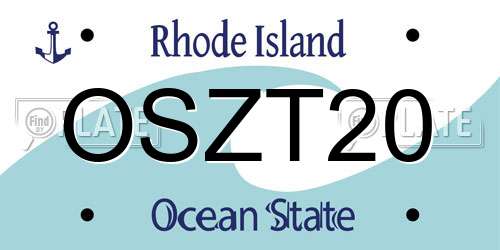 OSZT20 Rhode Island License Plate