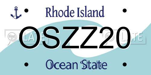 OSZZ20 Rhode Island License Plate