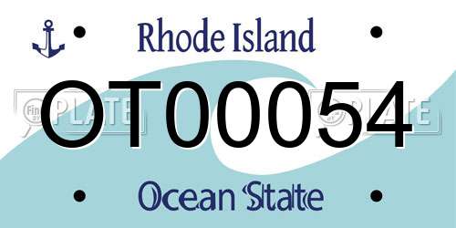 OT00054 Rhode Island License Plate