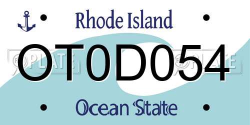 OT0D054 Rhode Island License Plate