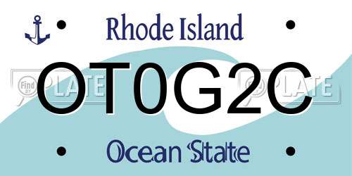 OT0G2C Rhode Island License Plate