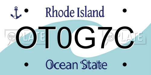 OT0G7C Rhode Island License Plate