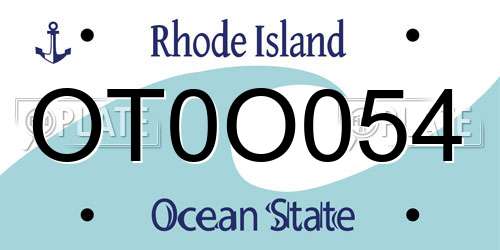 OT0O054 Rhode Island License Plate