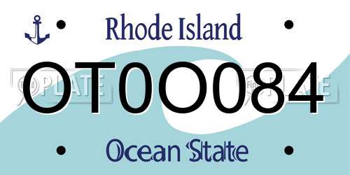 OT0O084 Rhode Island License Plate