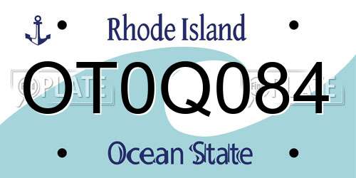 OT0Q084 Rhode Island License Plate