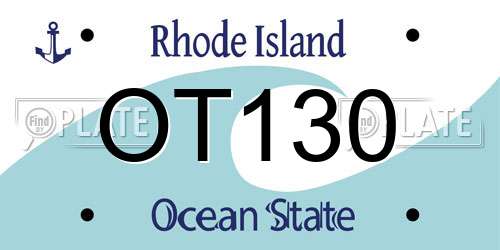 OT130 Rhode Island License Plate