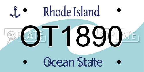 OT1890 Rhode Island License Plate