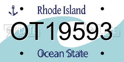OT19593 Rhode Island License Plate