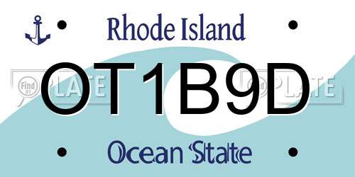 OT1B9D Rhode Island License Plate