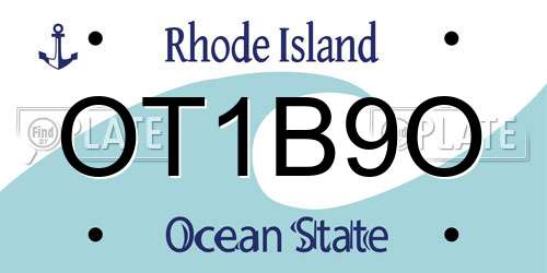 OT1B9O Rhode Island License Plate