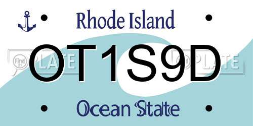OT1S9D Rhode Island License Plate