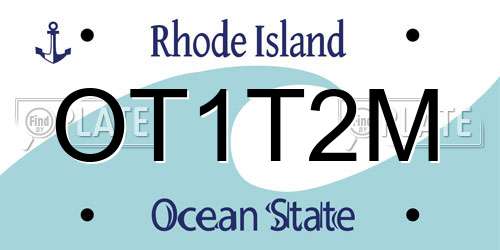 OT1T2M Rhode Island License Plate