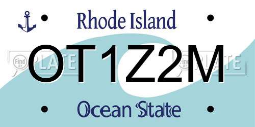 OT1Z2M Rhode Island License Plate
