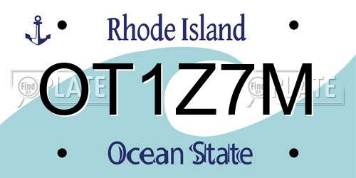 OT1Z7M Rhode Island License Plate