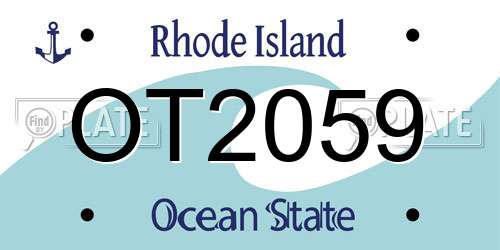 OT2059 Rhode Island License Plate