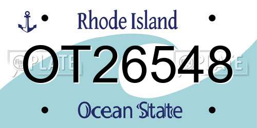 OT26548 Rhode Island License Plate