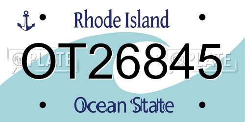OT26845 Rhode Island License Plate