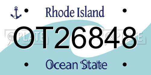 OT26848 Rhode Island License Plate