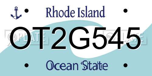OT2G545 Rhode Island License Plate