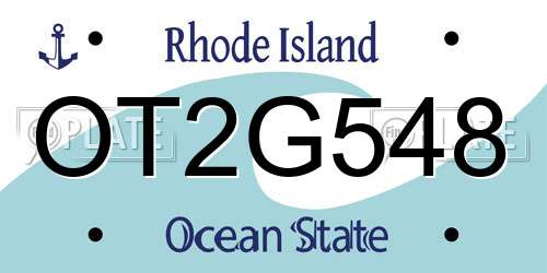 OT2G548 Rhode Island License Plate