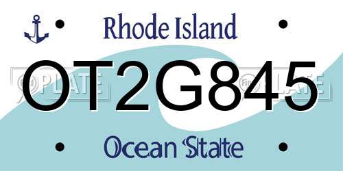 OT2G845 Rhode Island License Plate